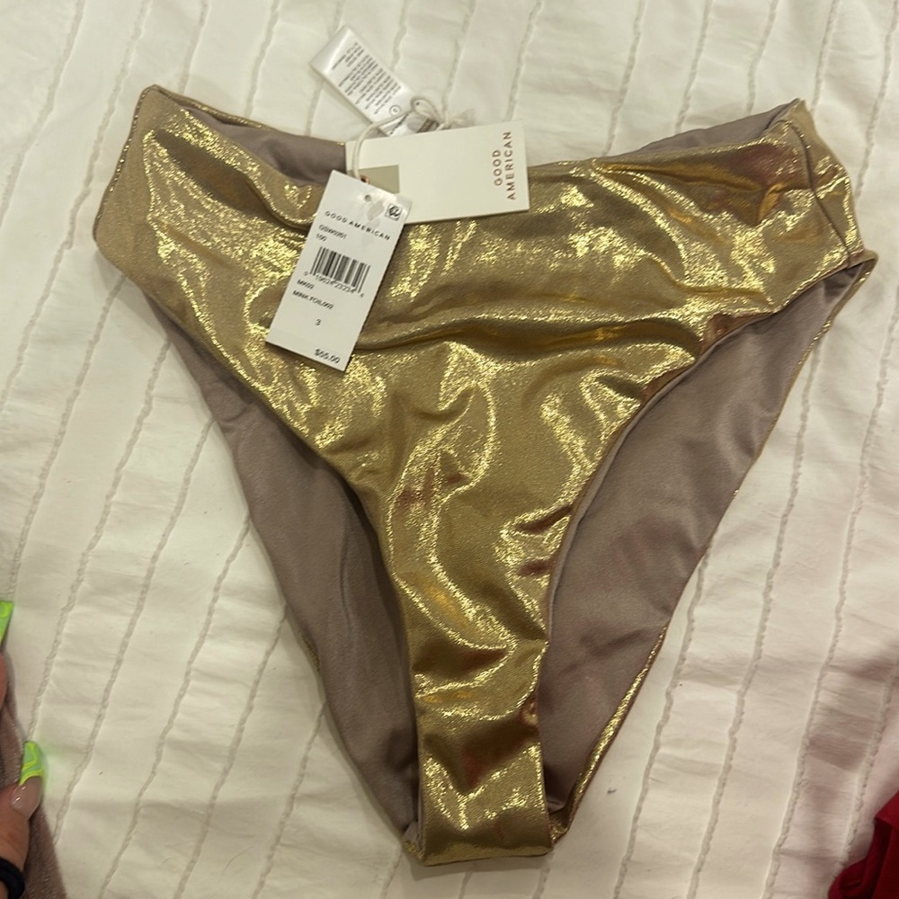 Good American gold bathing suit bottom size 3 new with tags